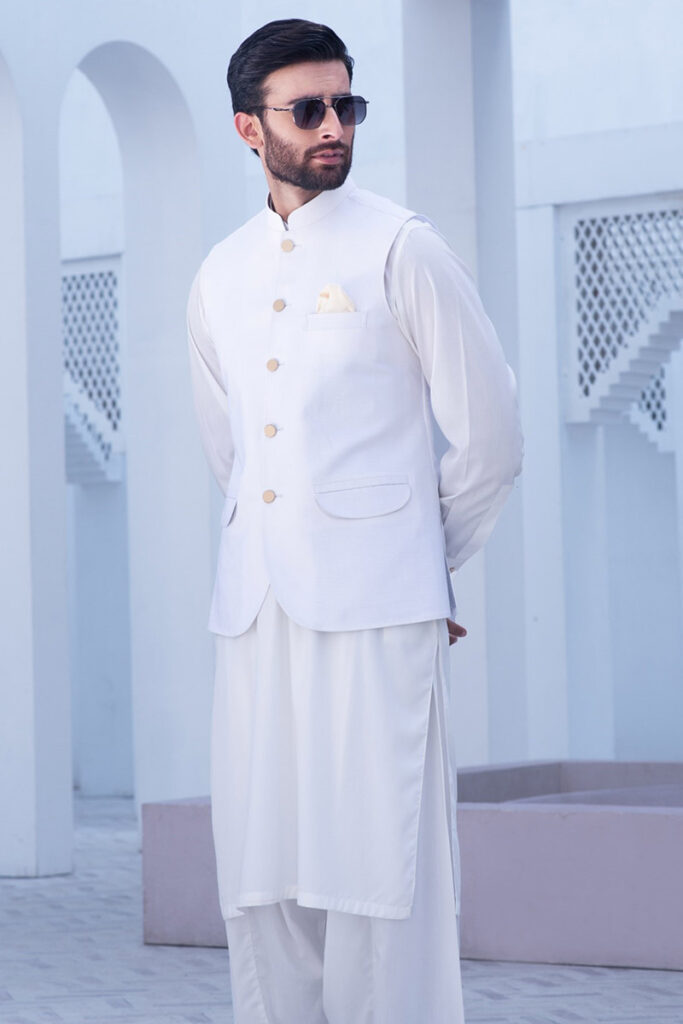 White Waistcoat Design for Men