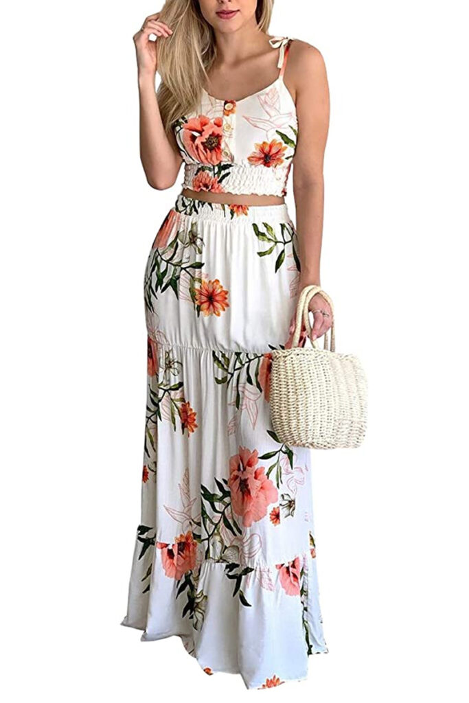 Womens flora print Tank top Dress for Coachella